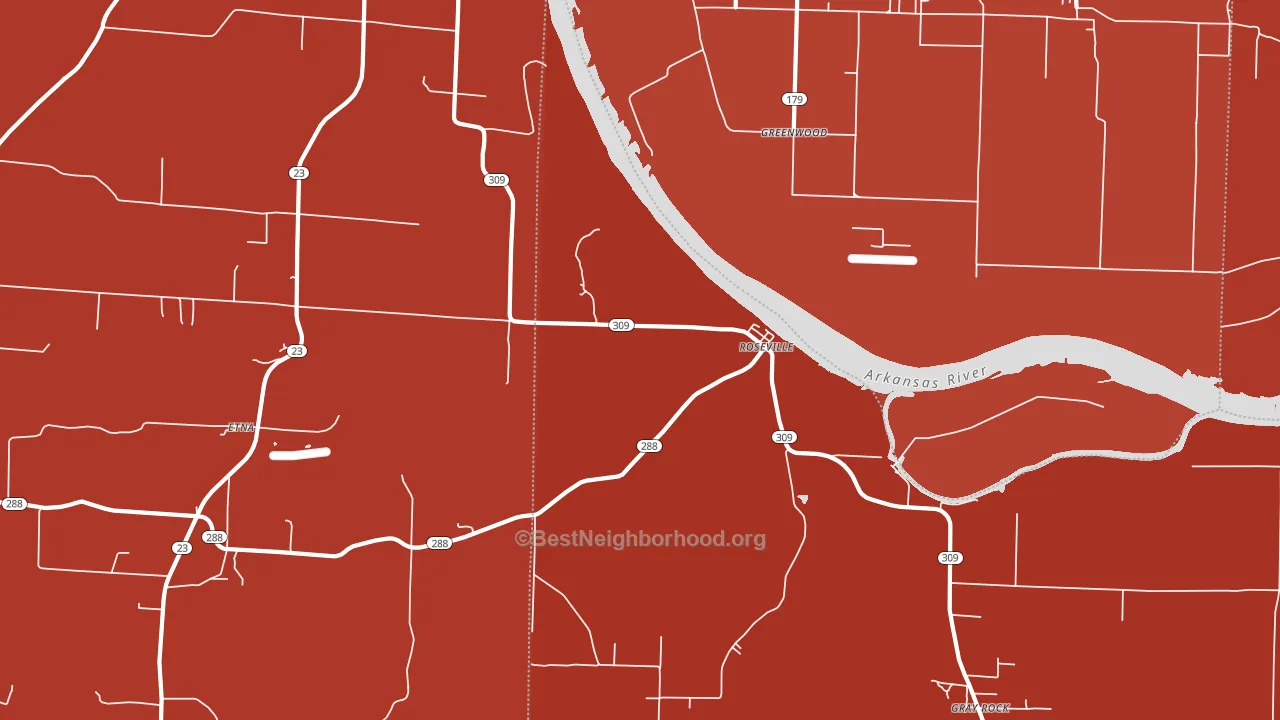Roseville, AR block-group political-lean map