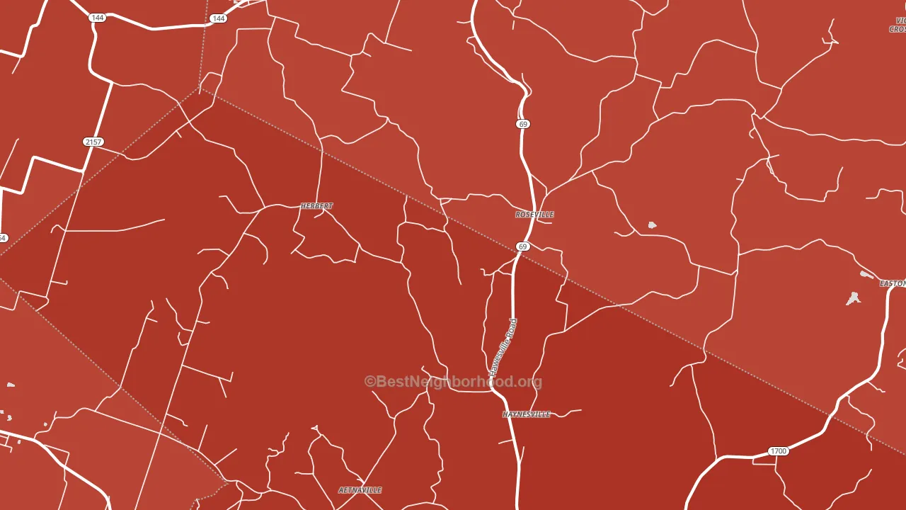 Roseville, KY block-group political-lean map
