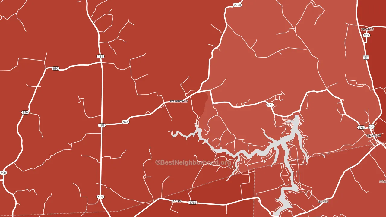 Rosewood, KY block-group political-lean map