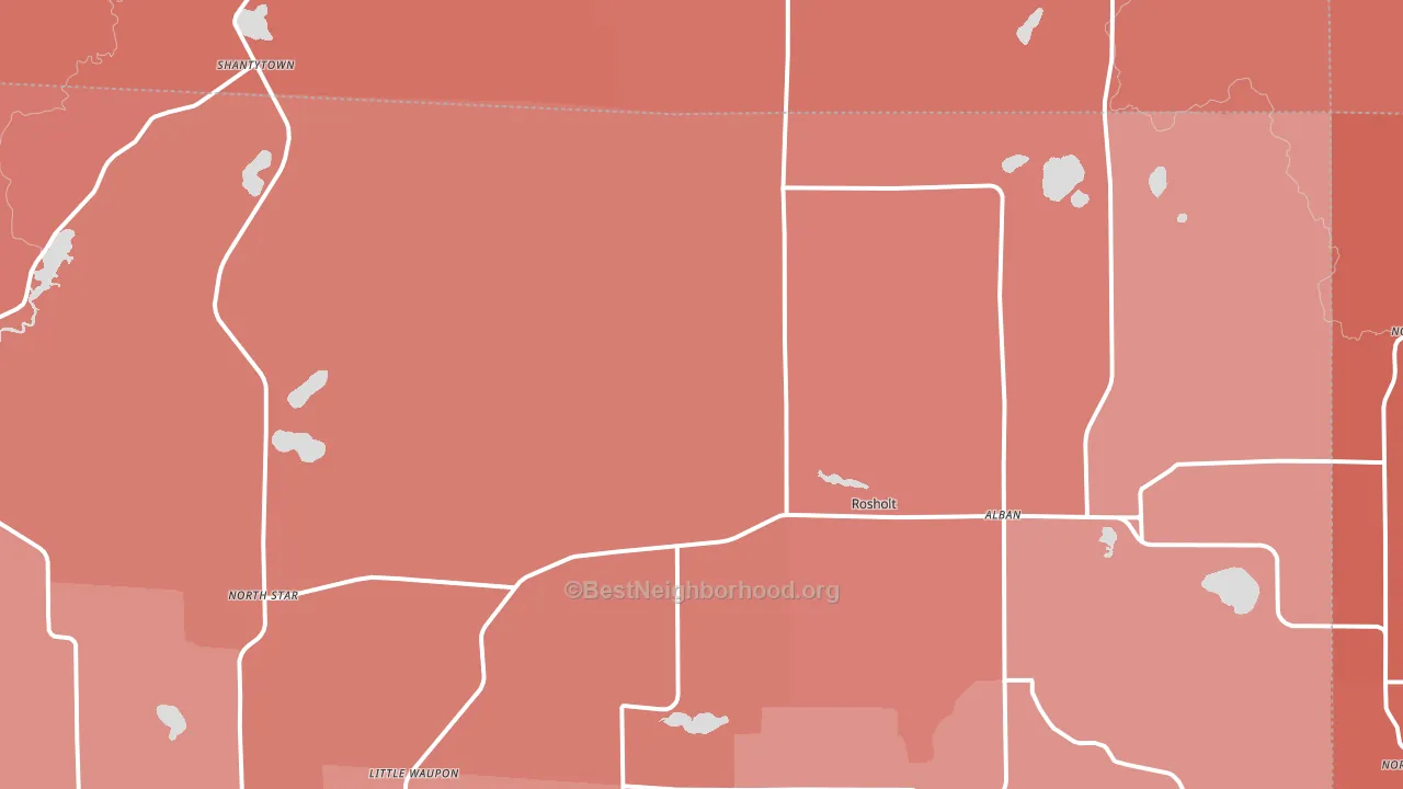 Rosholt, WI block-group political-lean map