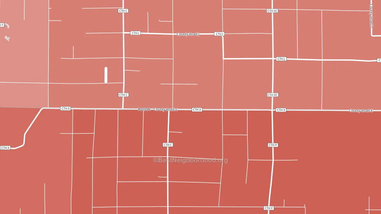 Rosiere, WI block-group political-lean map
