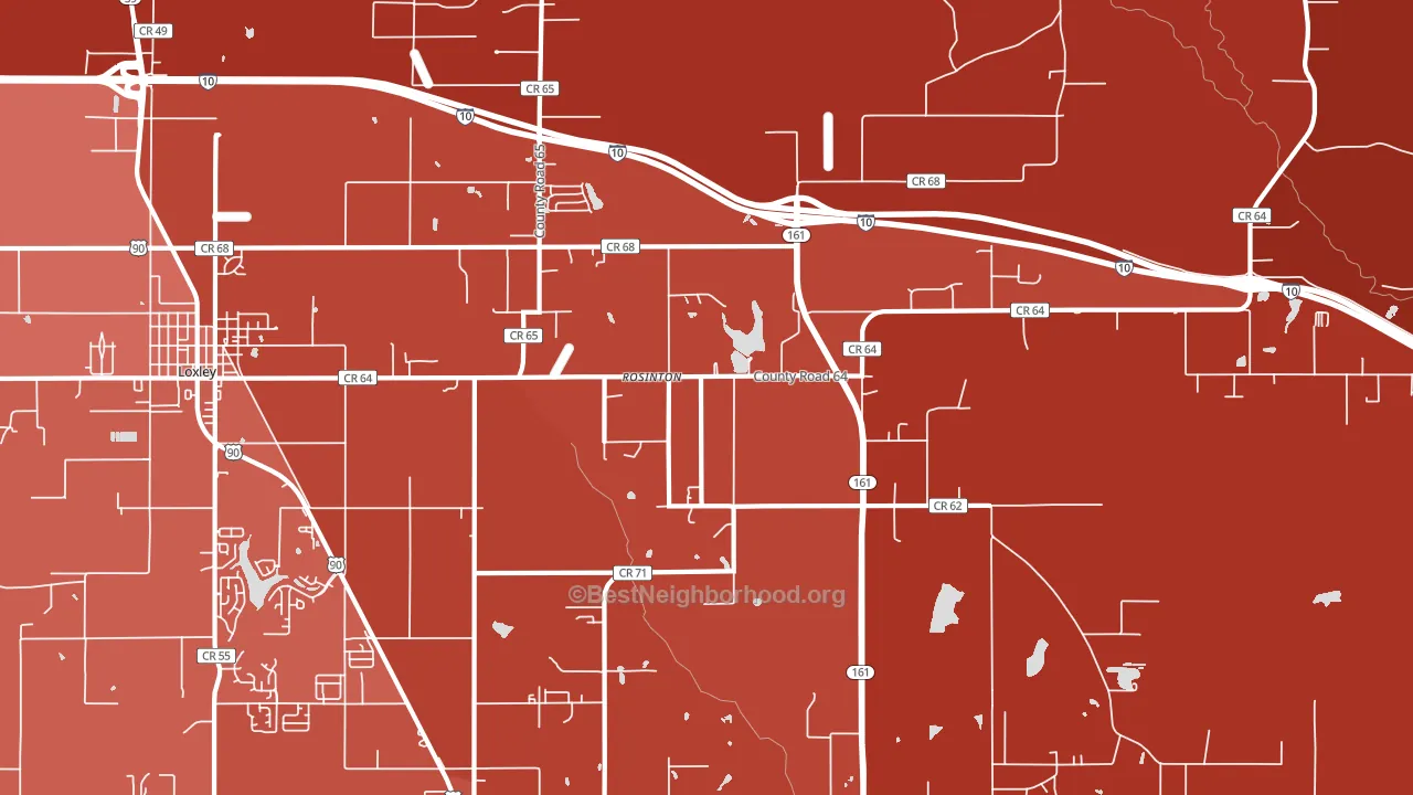 Rosinton, AL block-group political-lean map