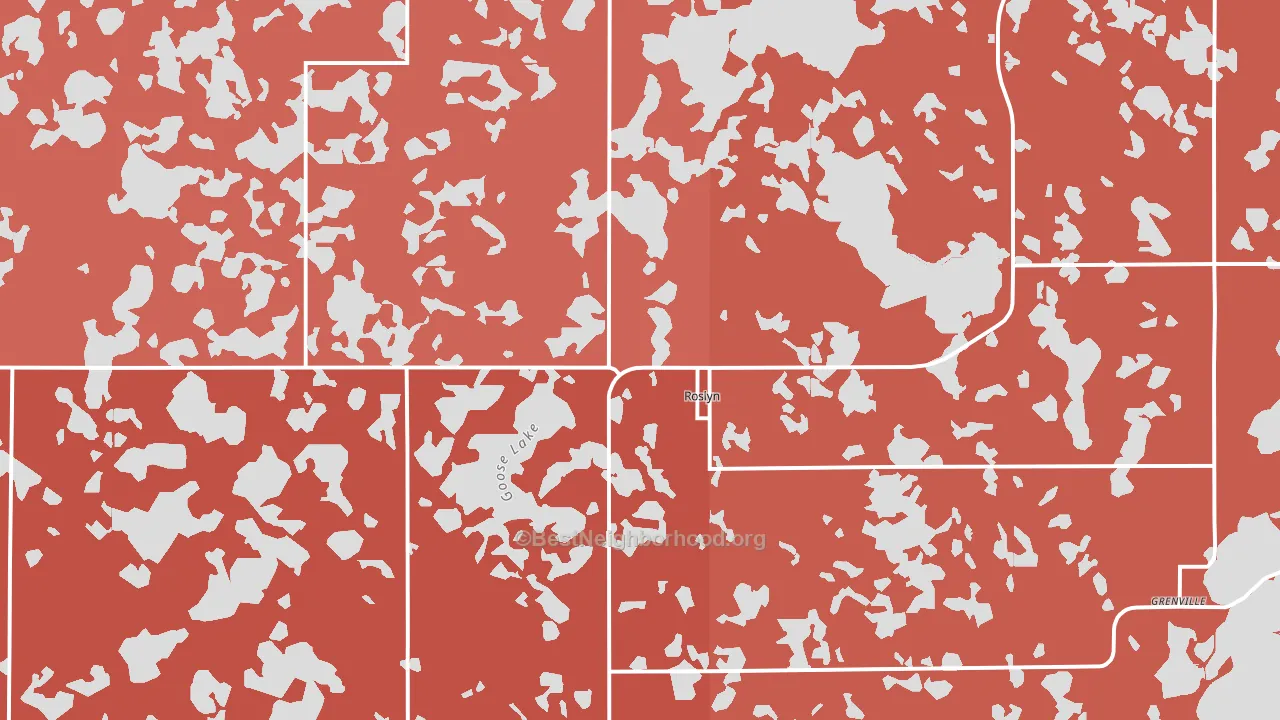 Roslyn, SD block-group political-lean map