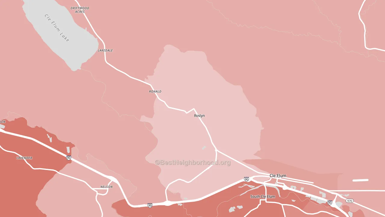 Roslyn, WA block-group political-lean map