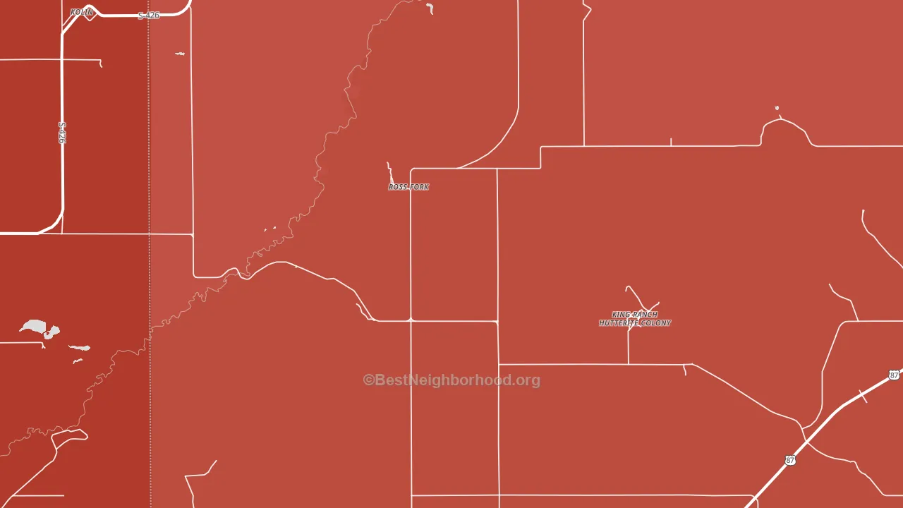 Ross Fork, MT block-group political-lean map