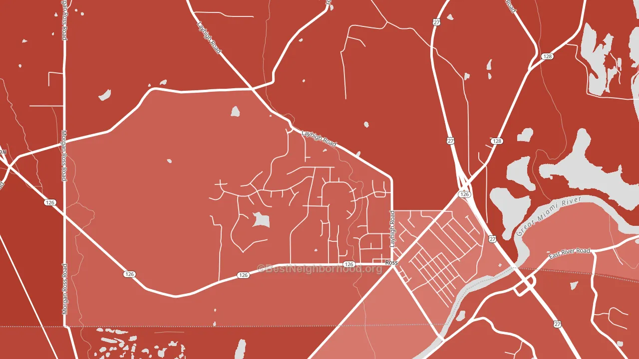 Ross, OH block-group political-lean map