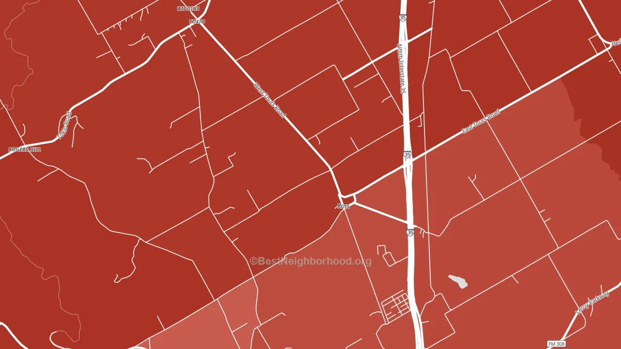 Ross, TX block-group political-lean map