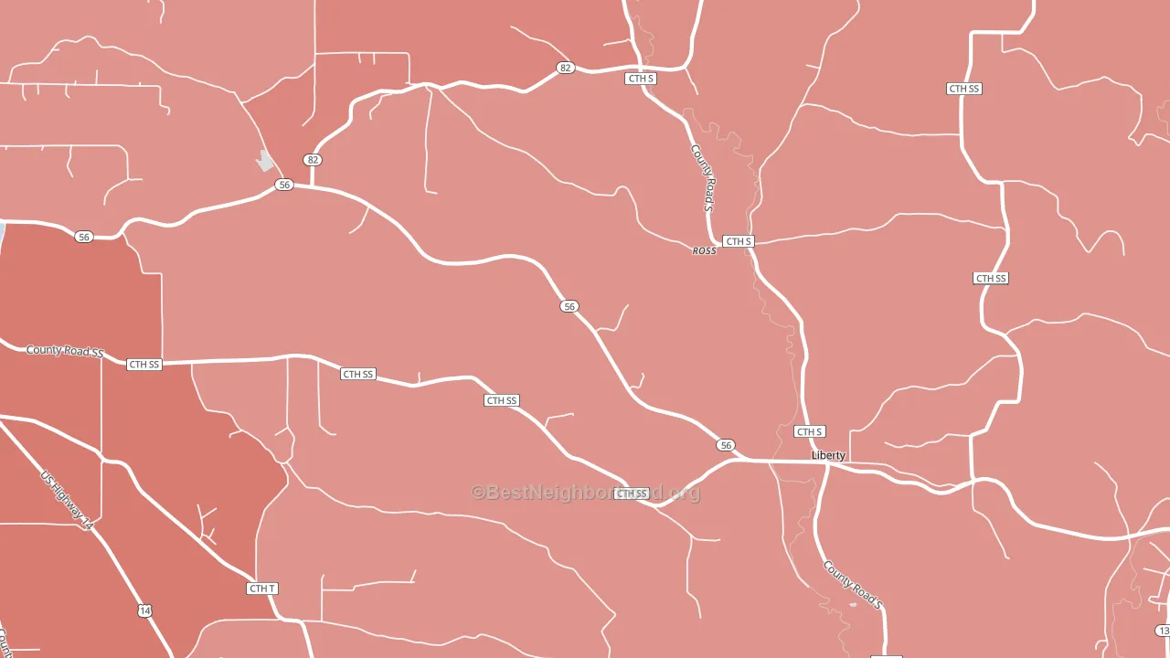 Ross, WI block-group political-lean map
