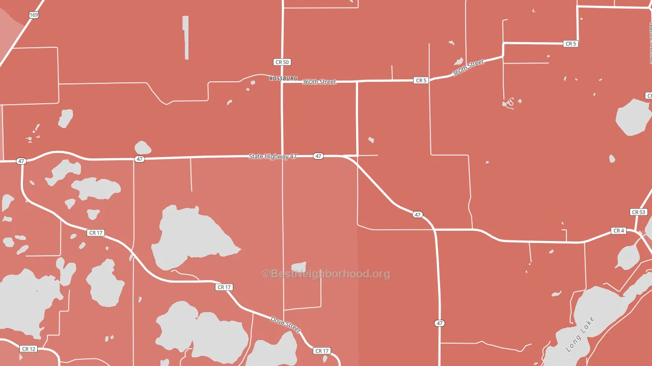 Rossburg, MN block-group political-lean map