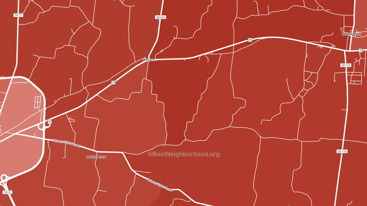 Rosser, TN block-group political-lean map