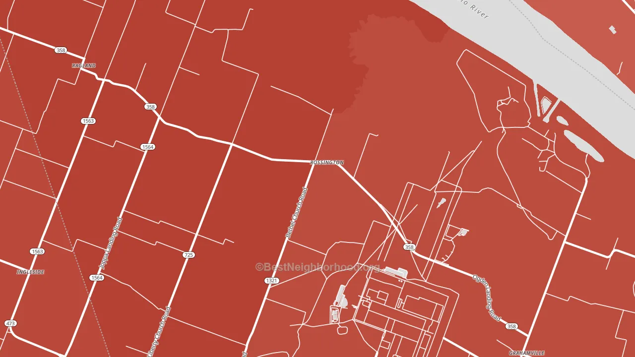 Rossington, KY block-group political-lean map