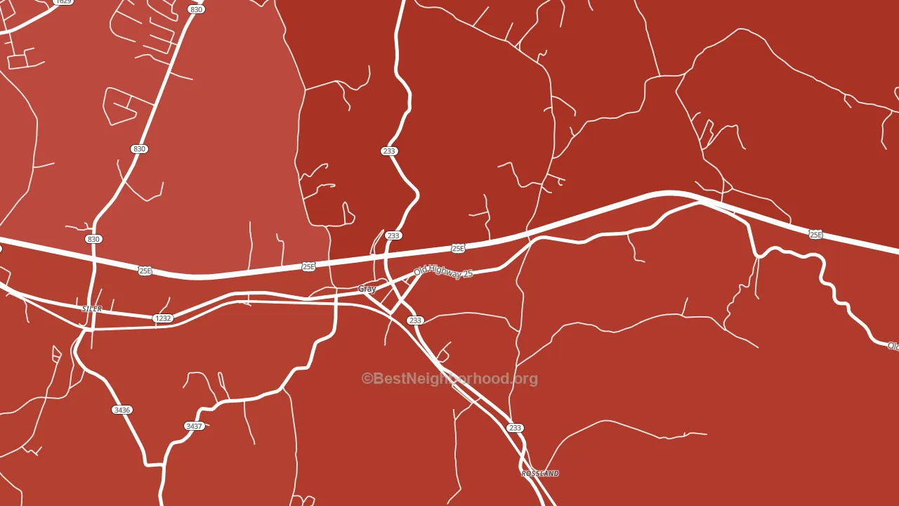 Rossland, KY block-group political-lean map