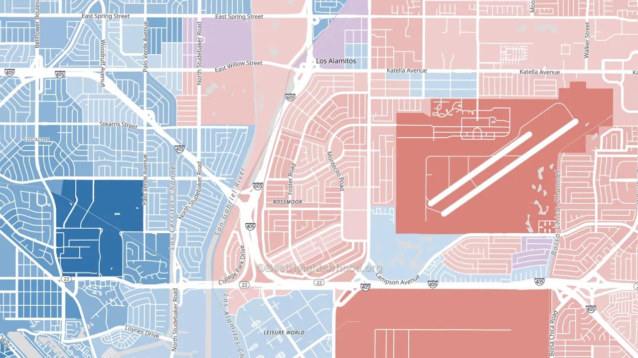 Rossmoor, CA block-group political-lean map