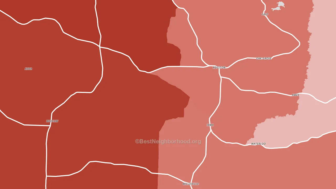 Rosston, AR block-group political-lean map