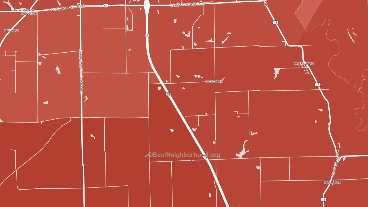 Rosstown, IN block-group political-lean map