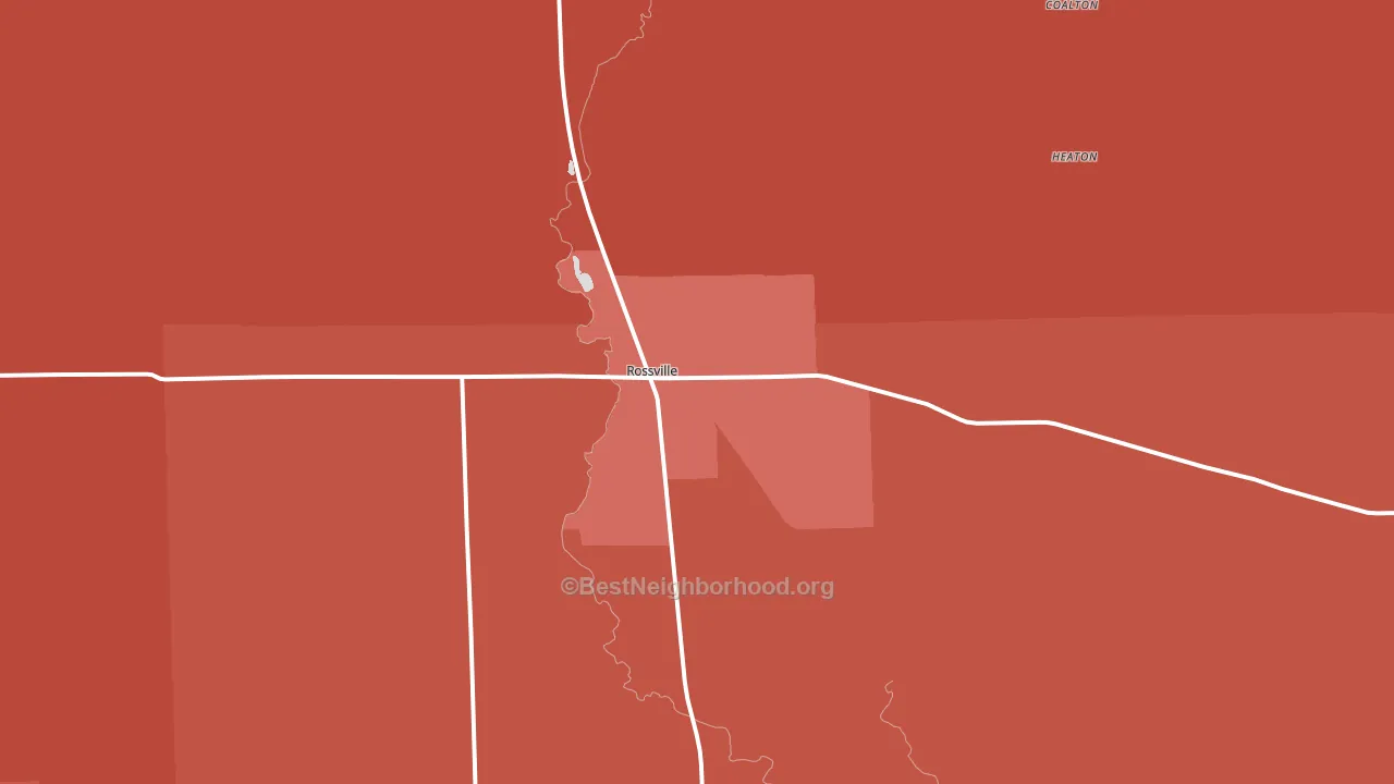 Rossville, IL block-group political-lean map