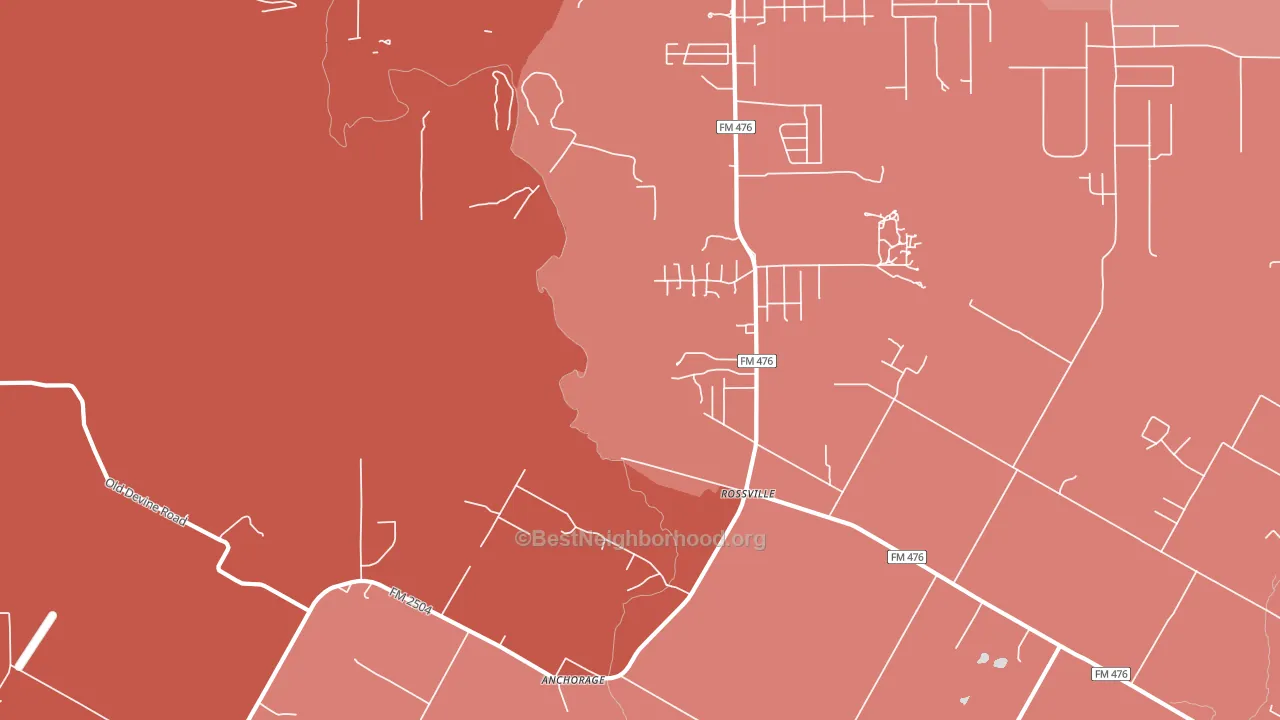 Rossville, TX block-group political-lean map