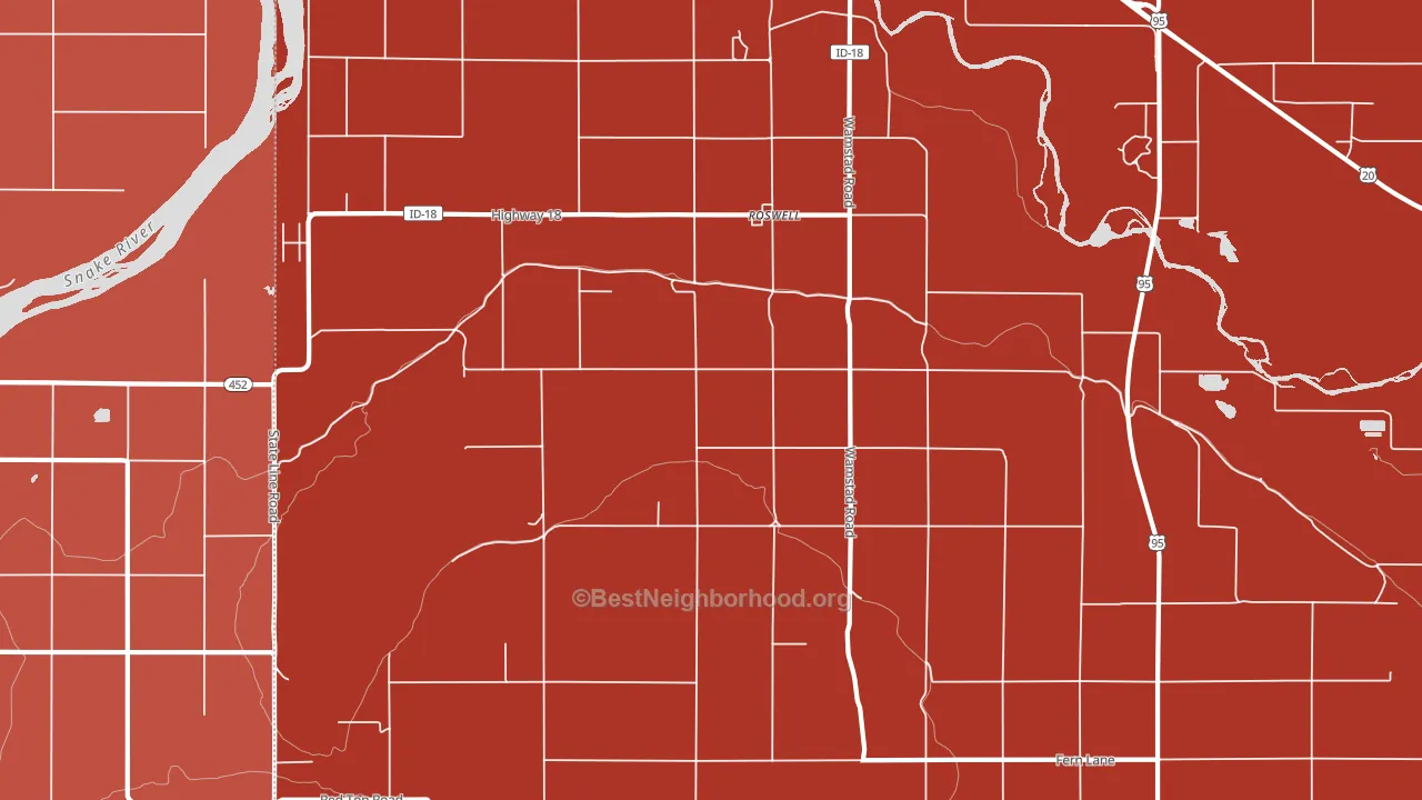 Roswell, ID block-group political-lean map