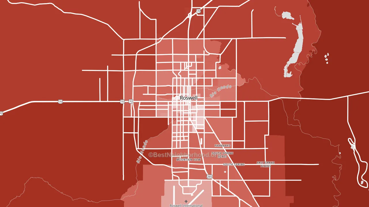 Roswell, NM block-group political-lean map