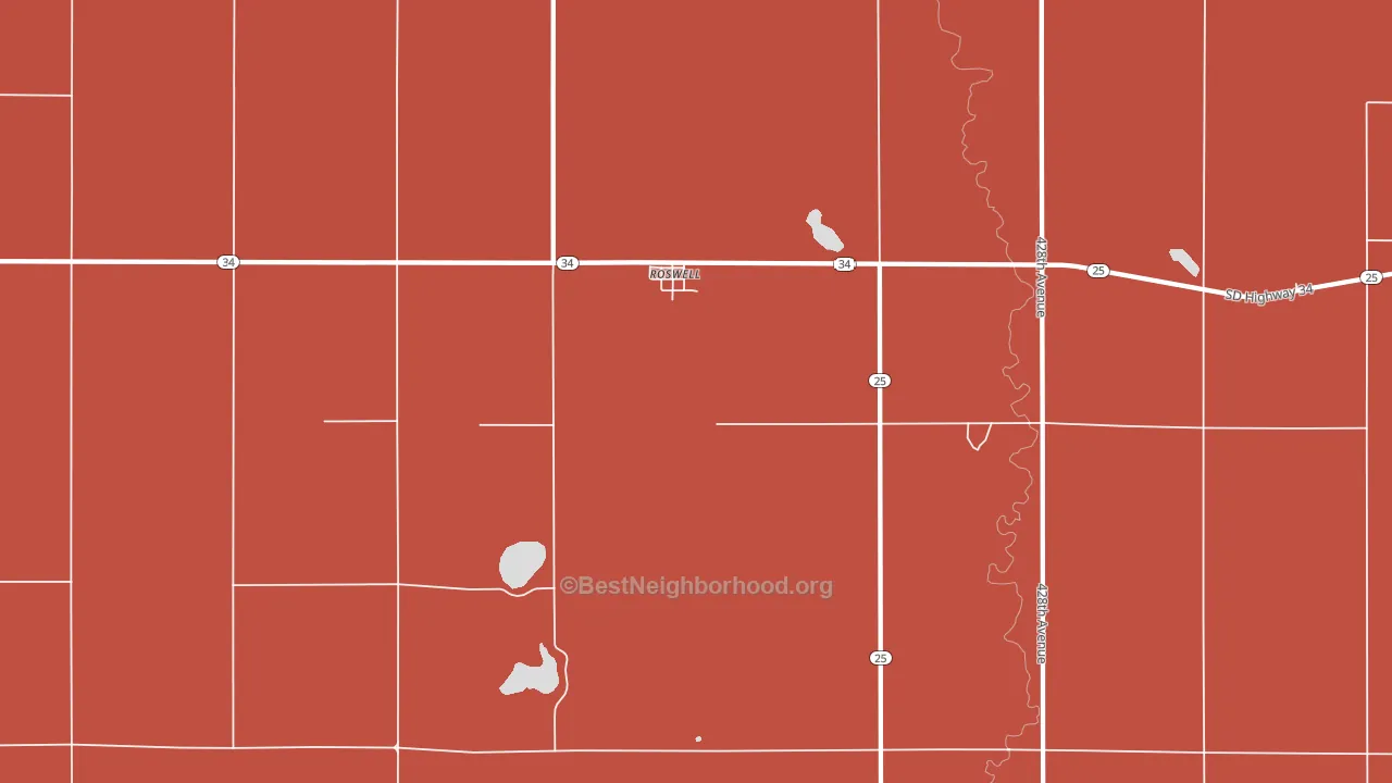 Roswell, SD block-group political-lean map