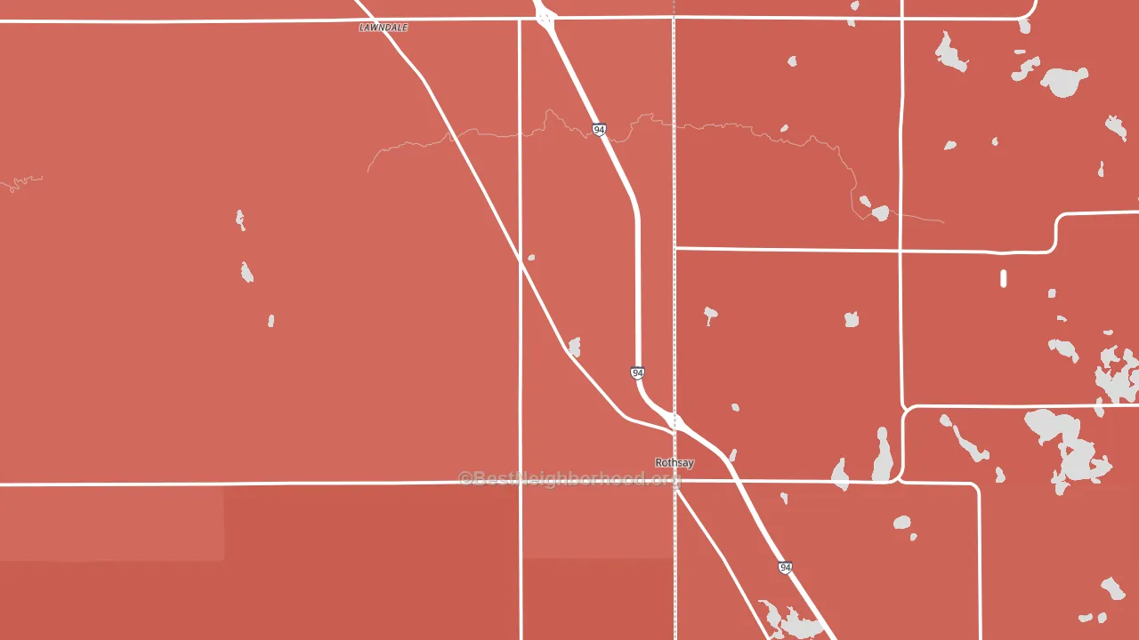 Rothsay, MN block-group political-lean map