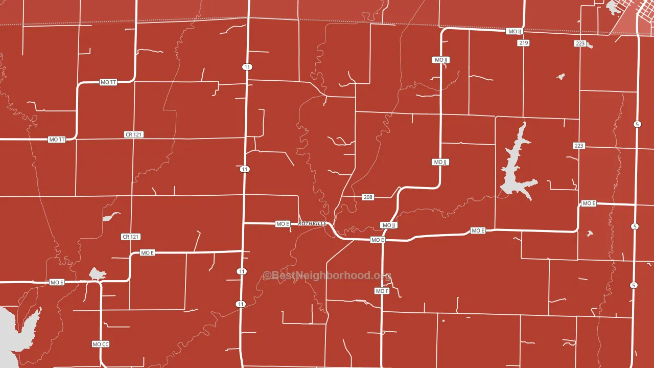 Rothville, MO block-group political-lean map