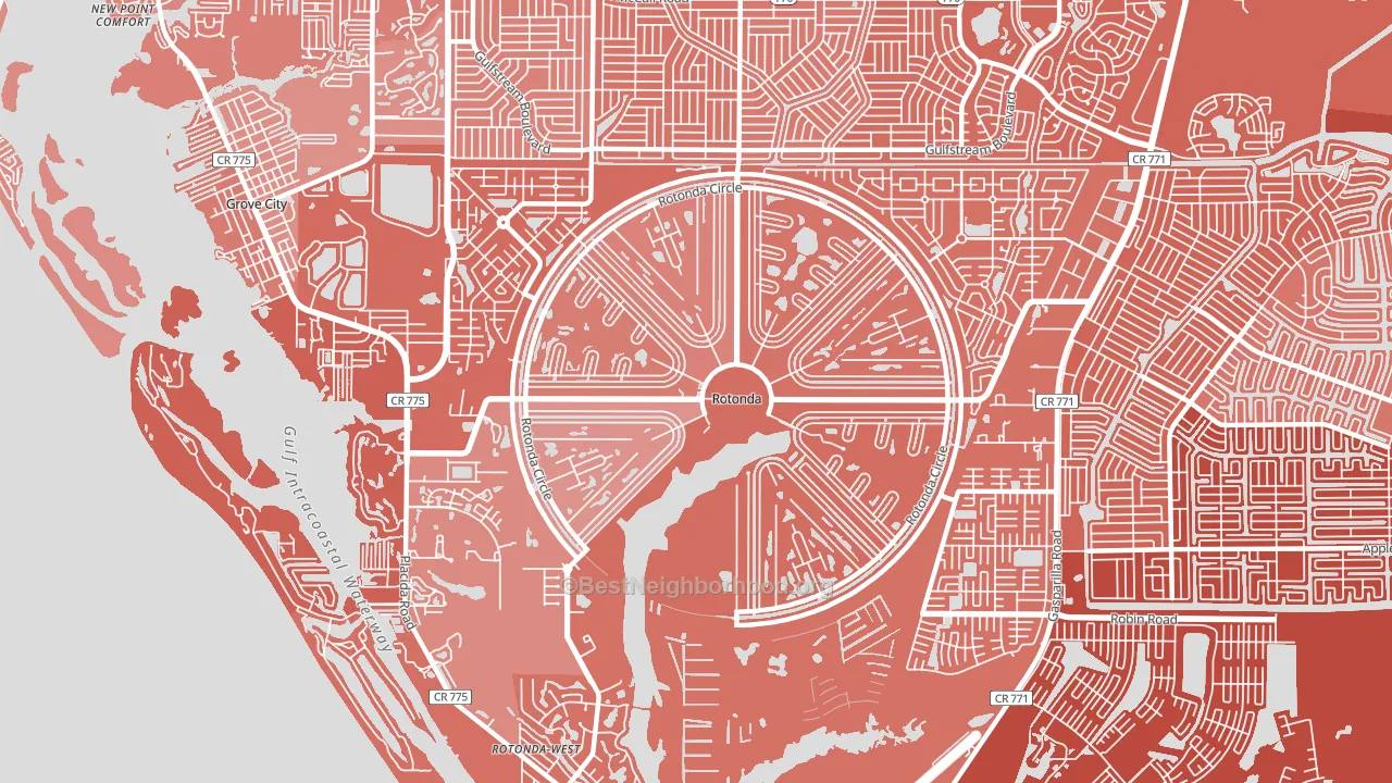 Rotonda, FL block-group political-lean map