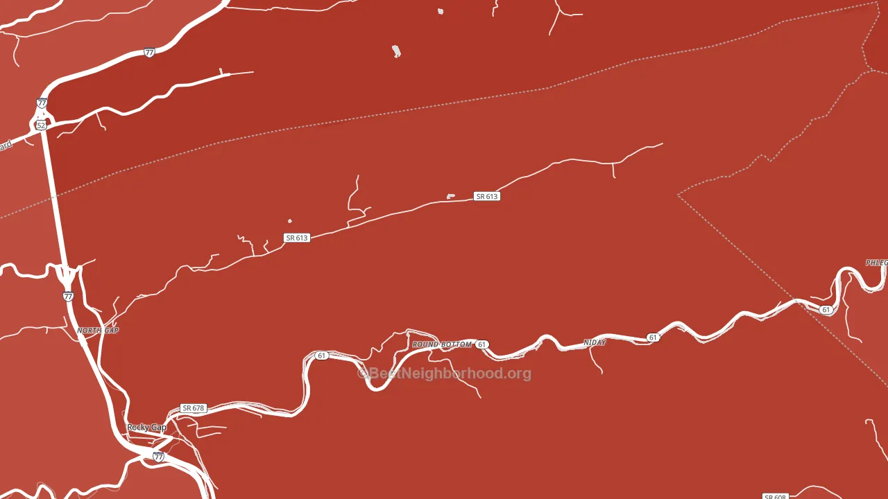 Round Bottom, VA block-group political-lean map