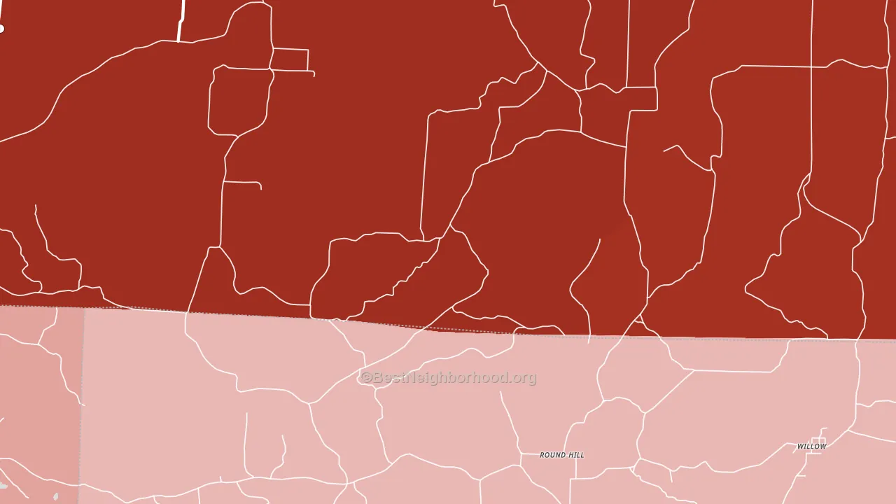 Round Hill, AR block-group political-lean map
