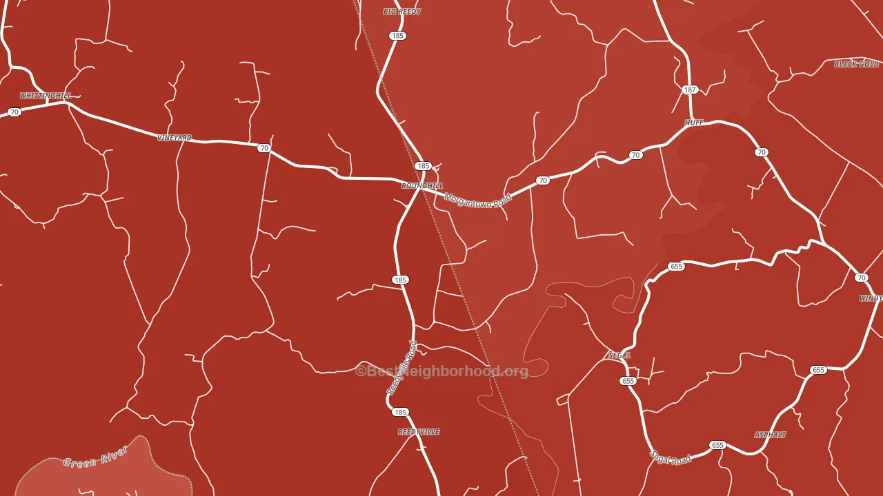 Round Hill, KY block-group political-lean map