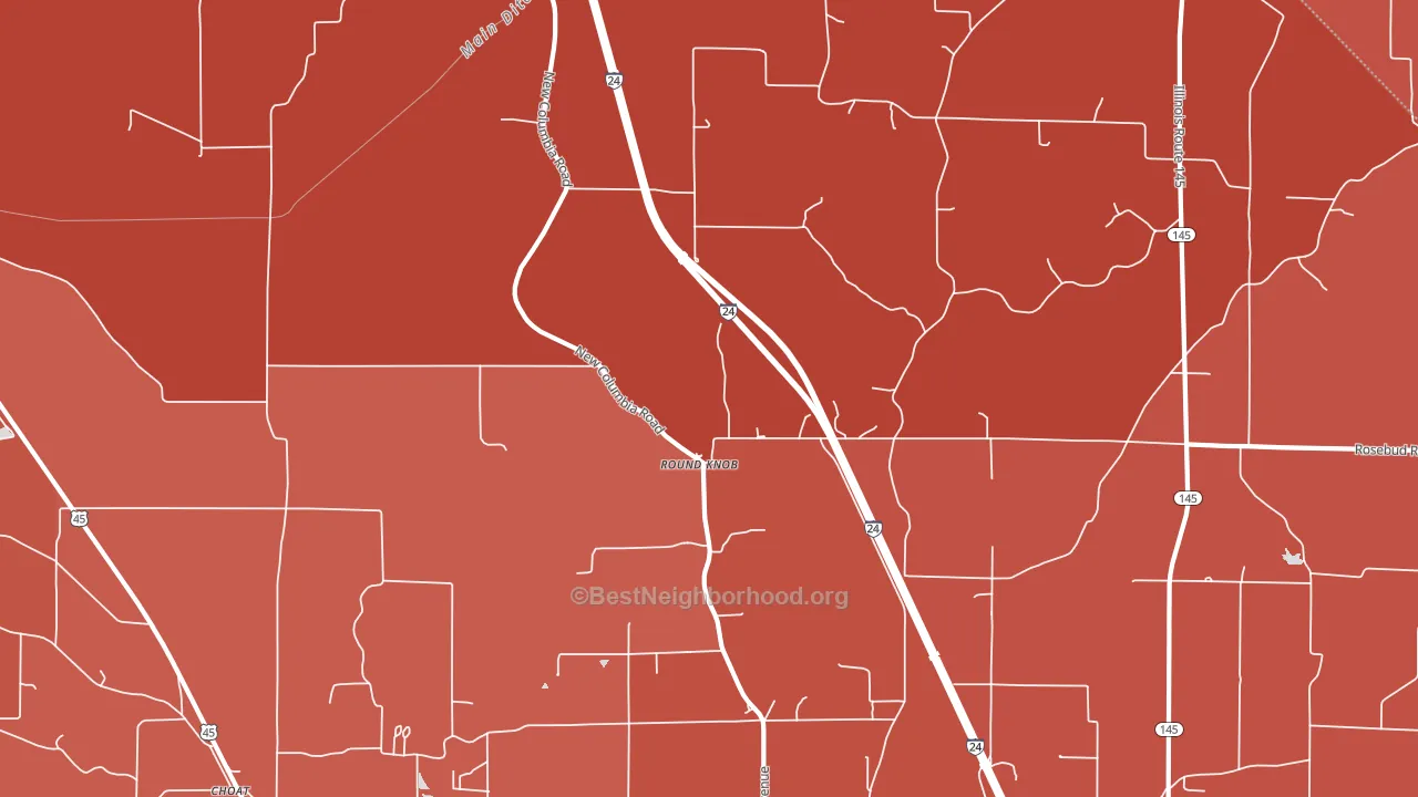 Round Knob, IL block-group political-lean map
