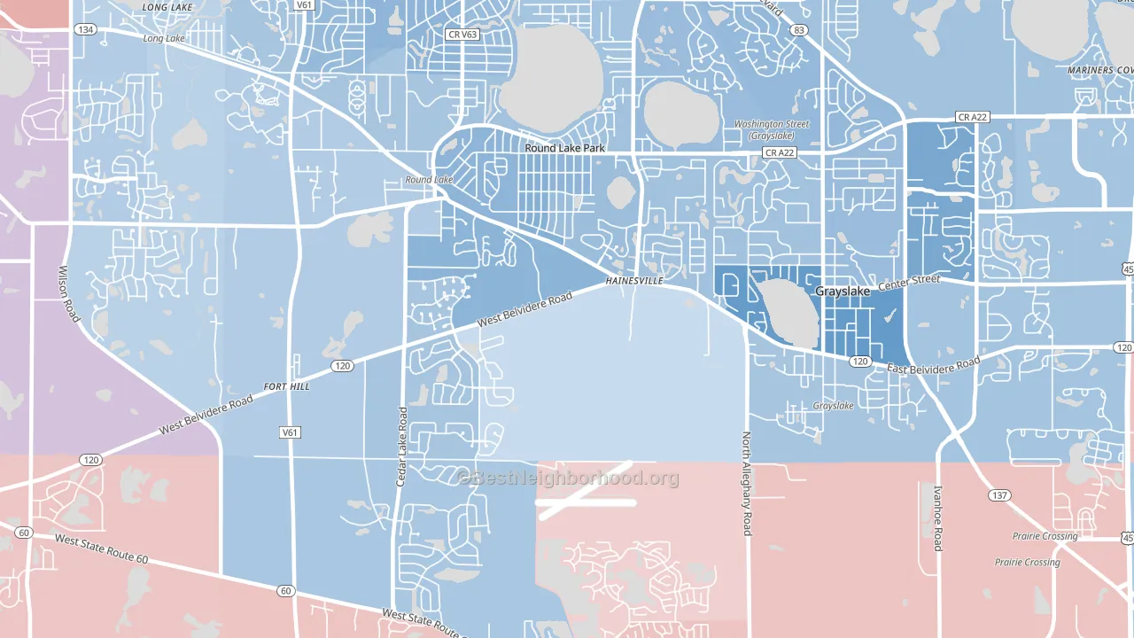 Round Lake Park, IL block-group political-lean map