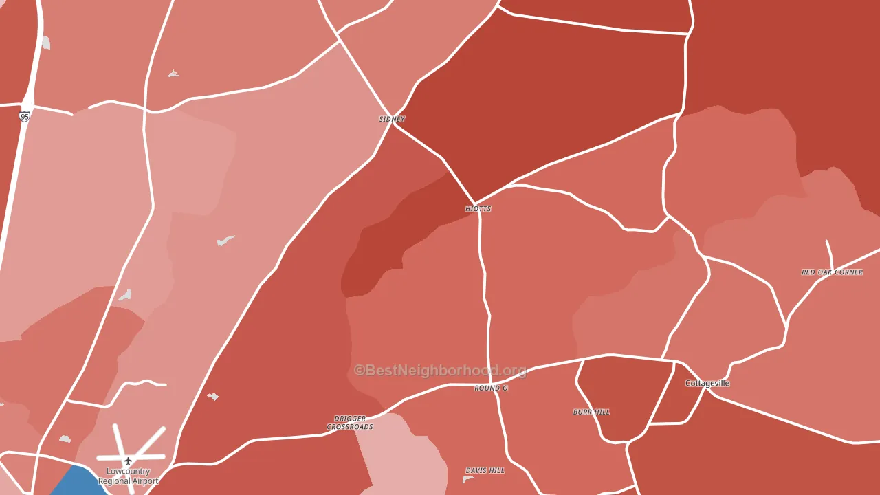 Round O, SC block-group political-lean map