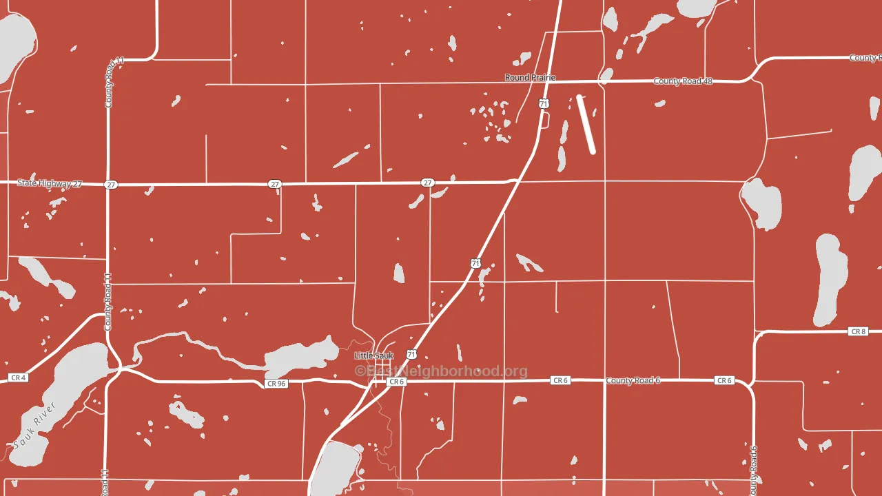 Round Prairie, MN block-group political-lean map