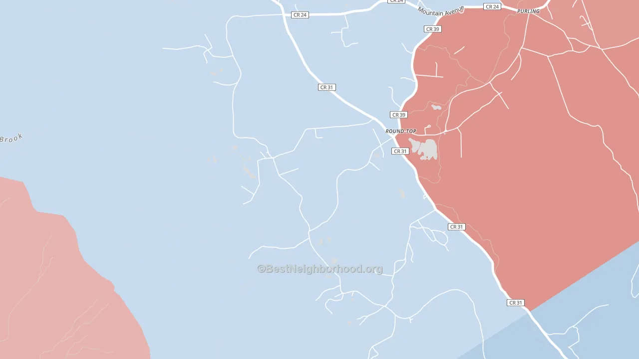 Round Top, NY block-group political-lean map