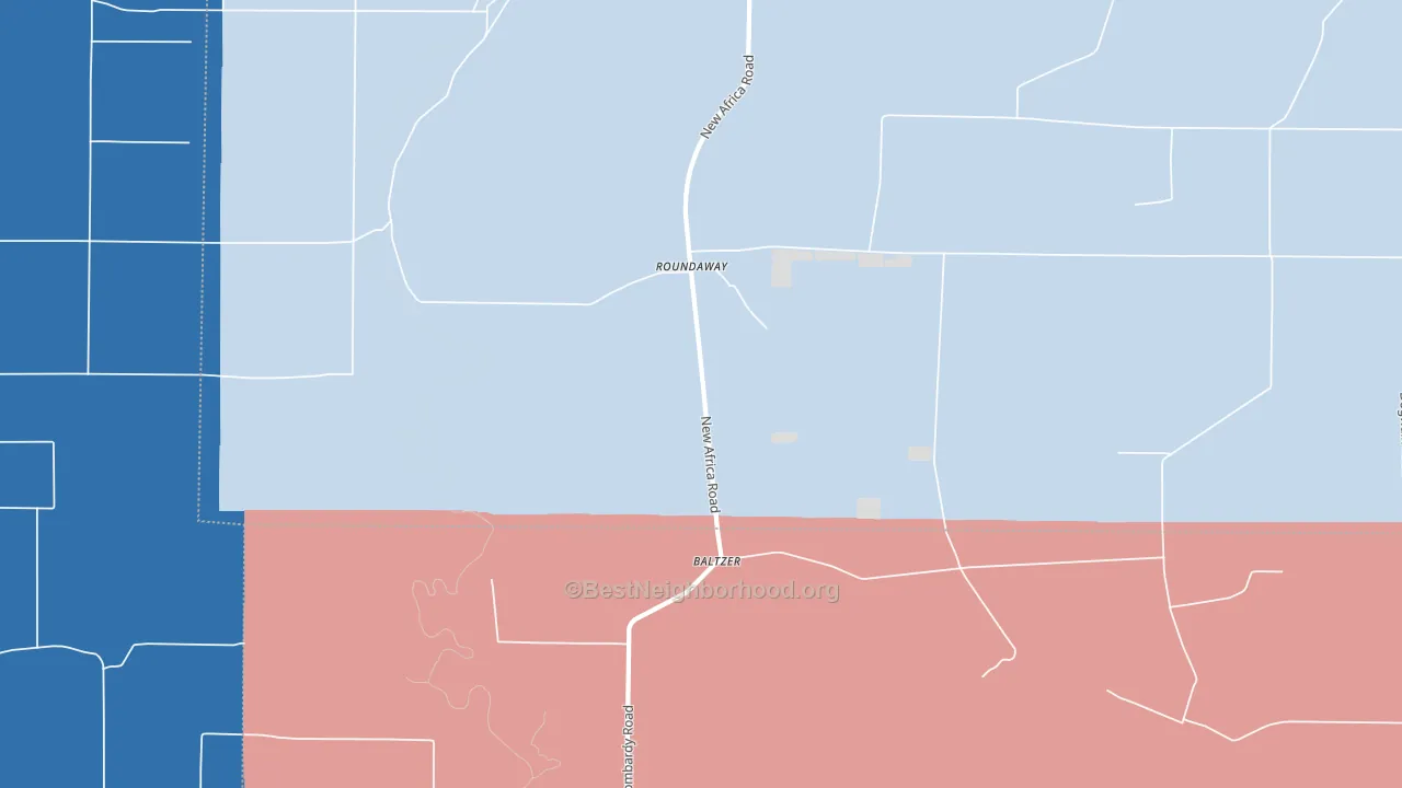 Roundaway, MS block-group political-lean map