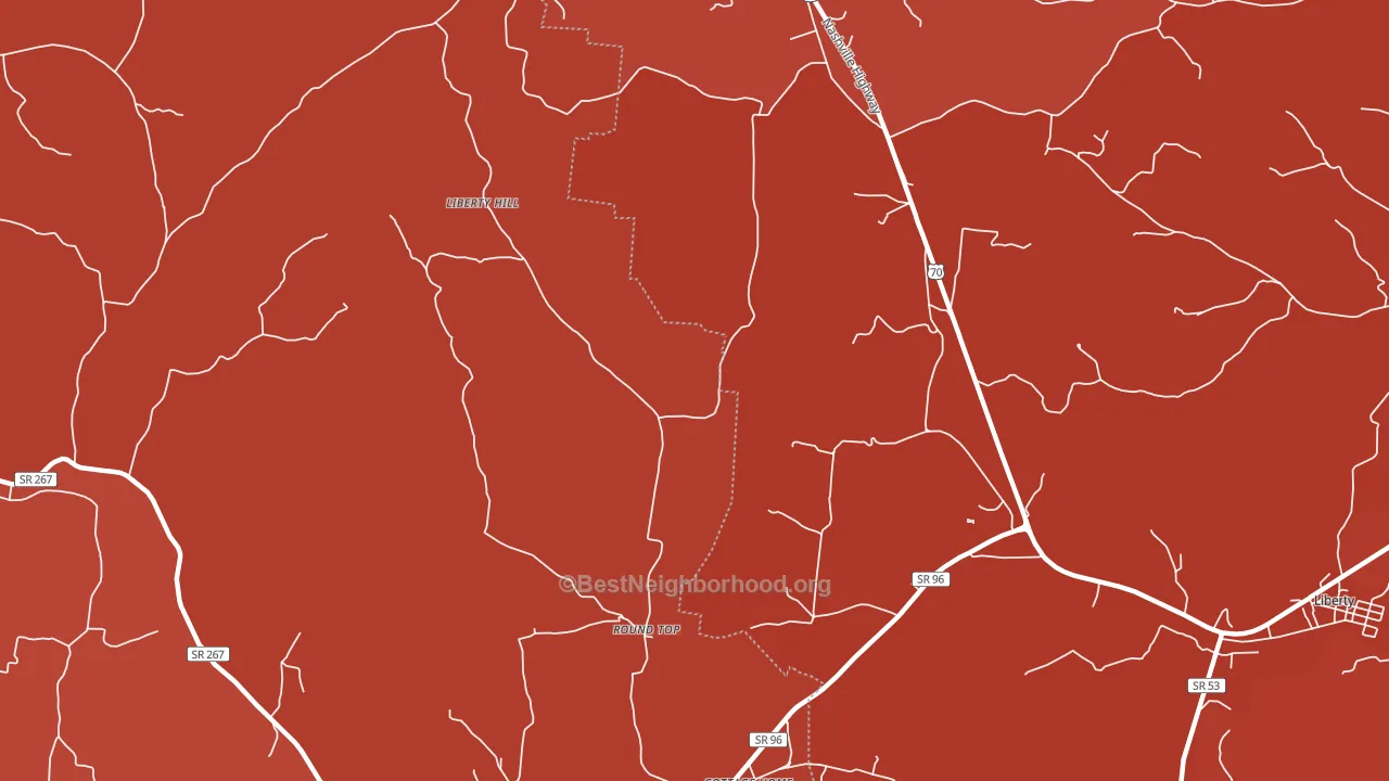 Roundtop, TN block-group political-lean map