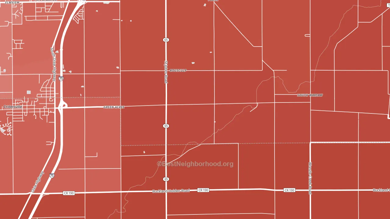 Rousculp, OH block-group political-lean map