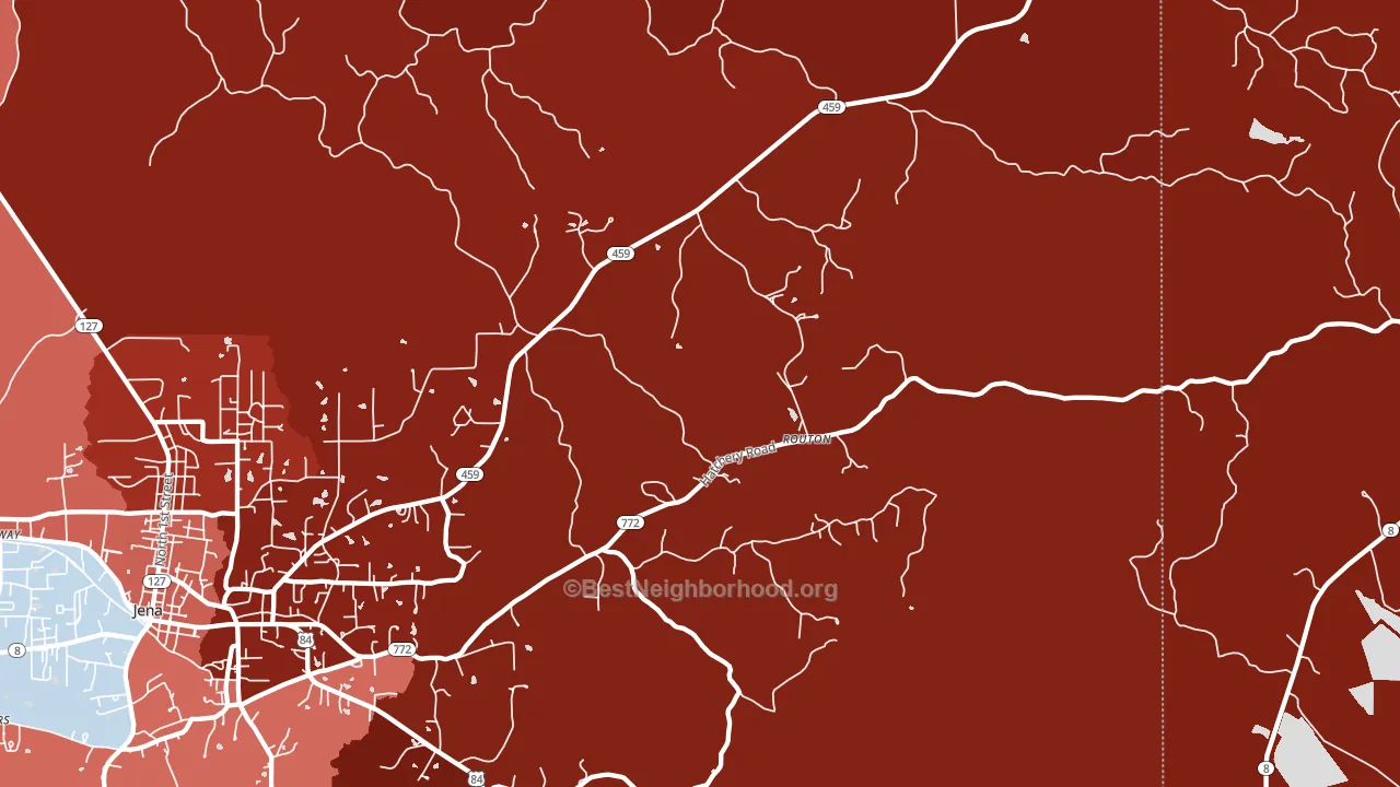 Routon, LA block-group political-lean map