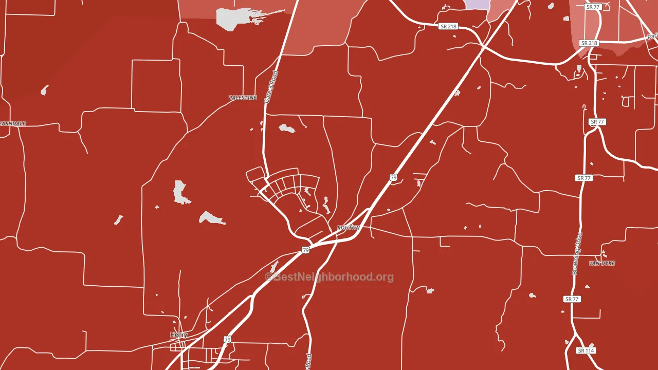 Routon, TN block-group political-lean map