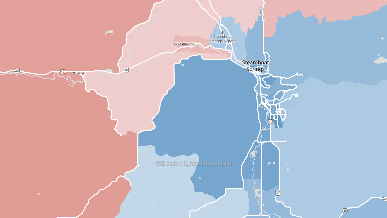 Routt County, CO block-group political-lean map