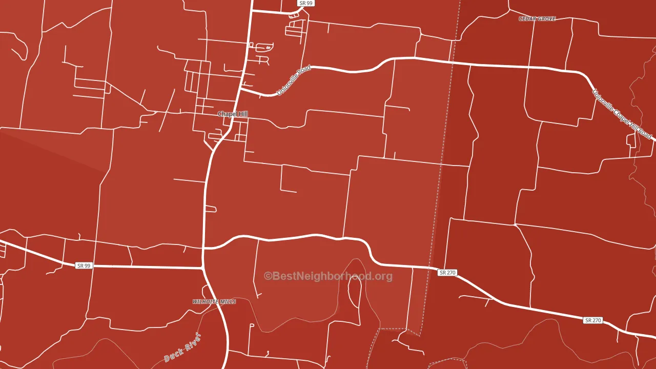 Rover, TN block-group political-lean map