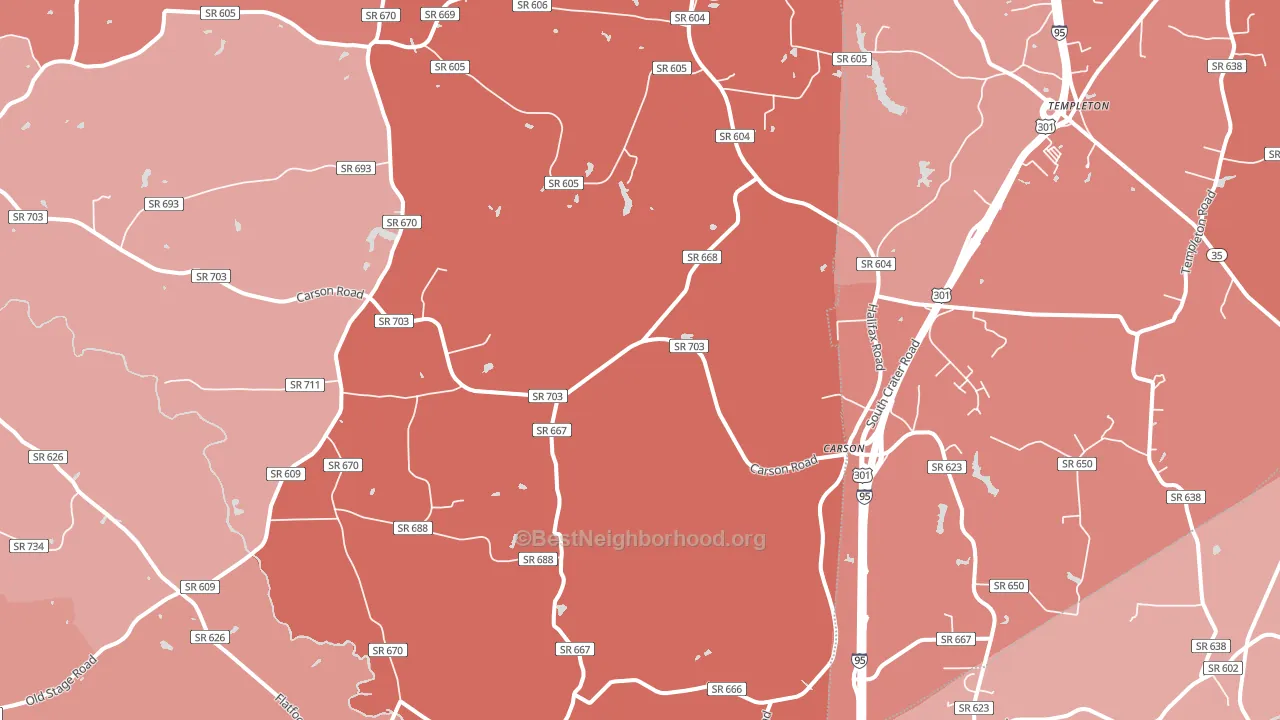 Rowanta, VA block-group political-lean map