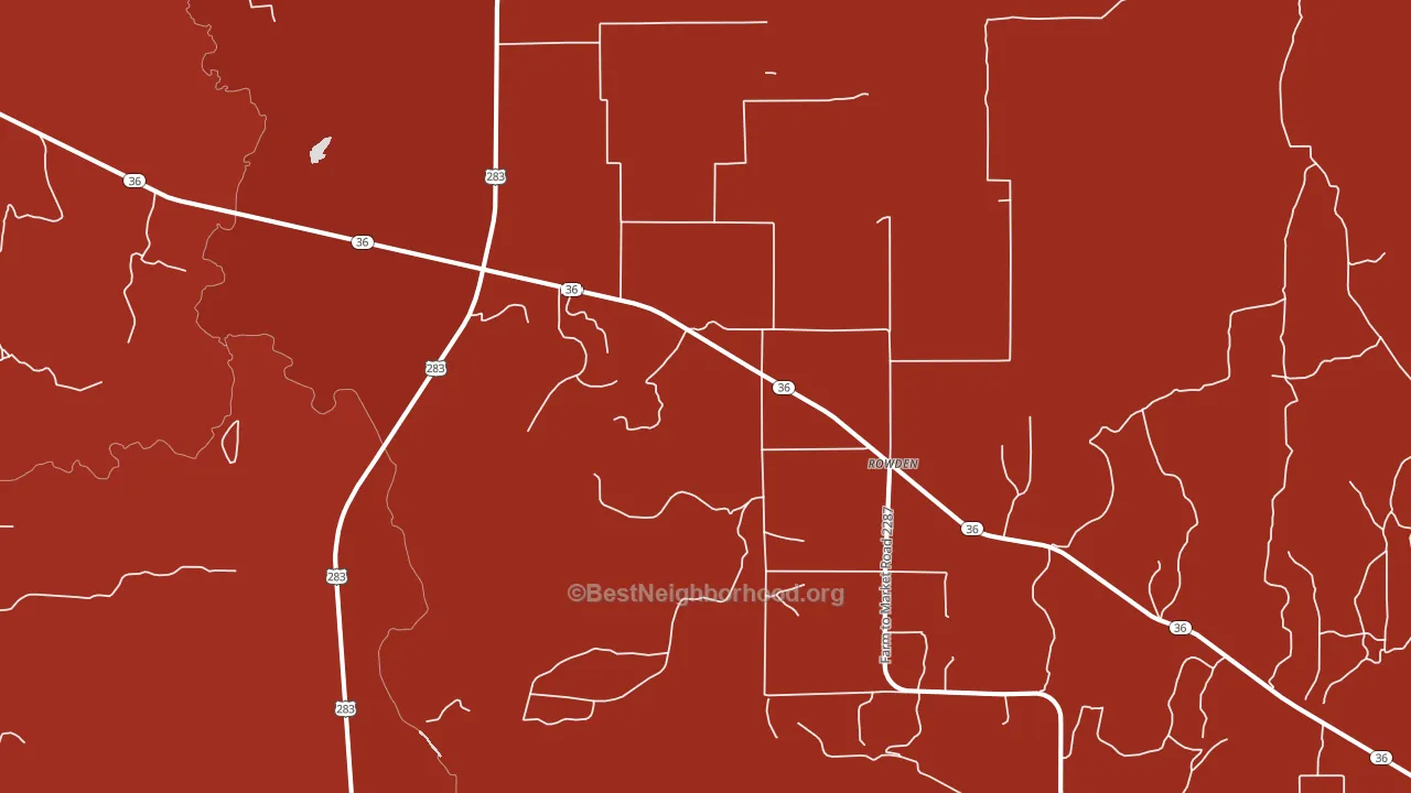 Rowden, TX block-group political-lean map
