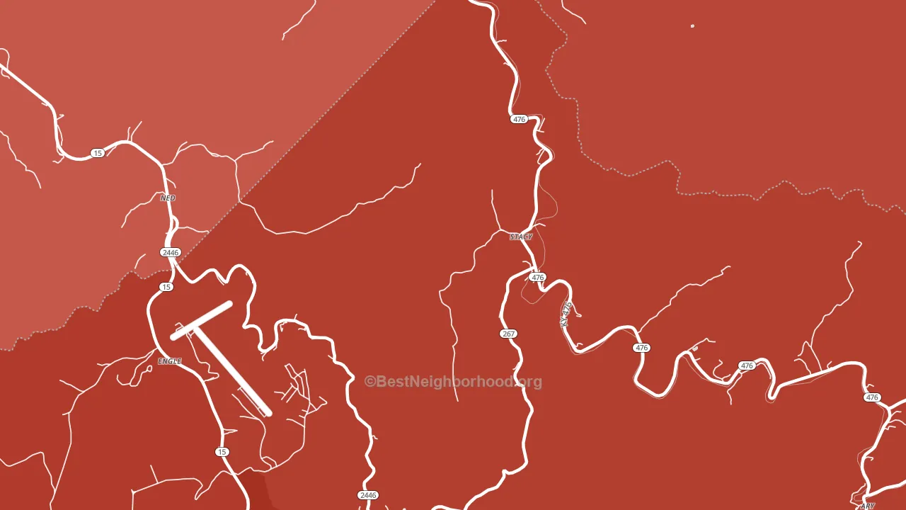Rowdy, KY block-group political-lean map
