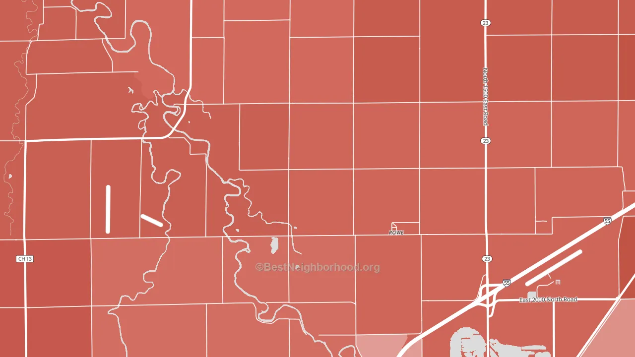 Rowe, IL block-group political-lean map