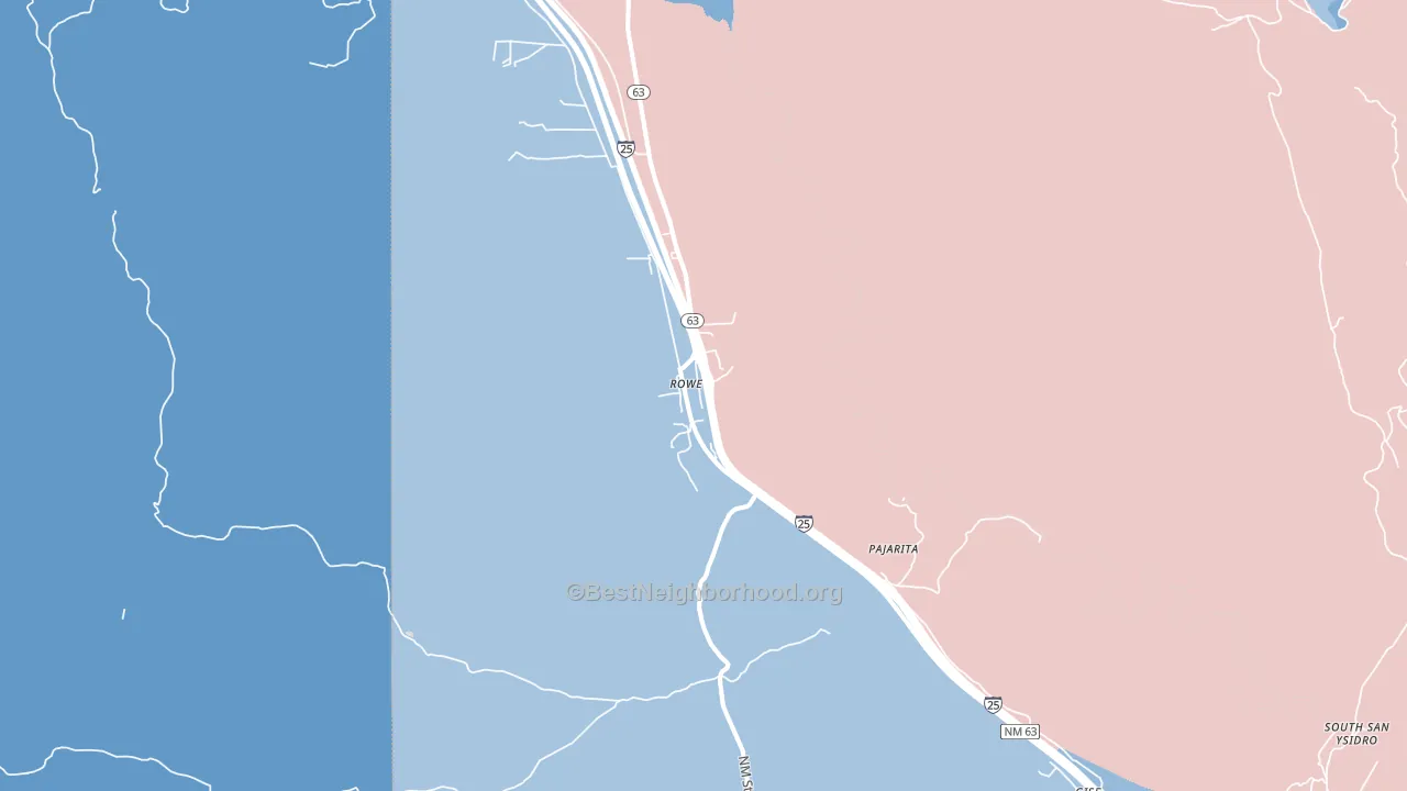 Rowe, NM block-group political-lean map