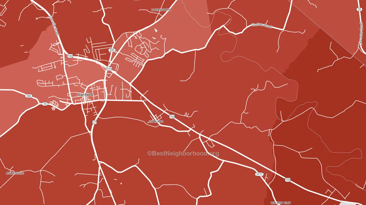 Rowland, KY block-group political-lean map