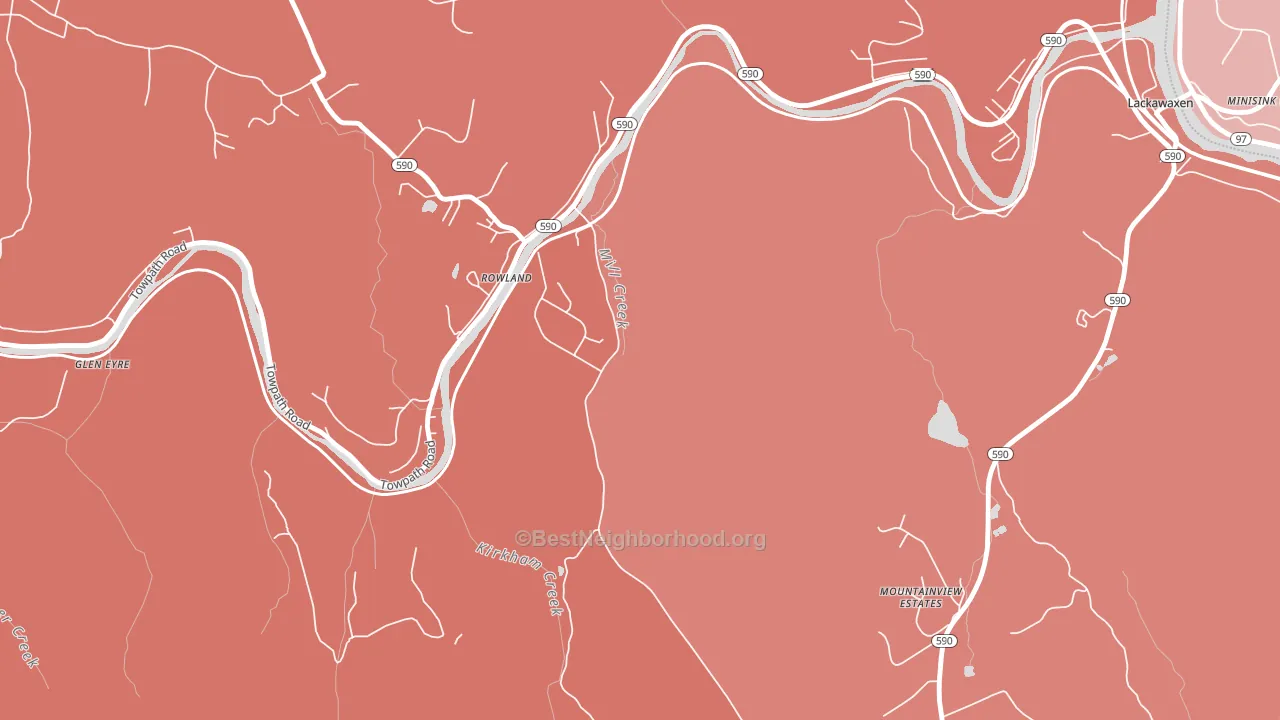 Rowland, PA block-group political-lean map