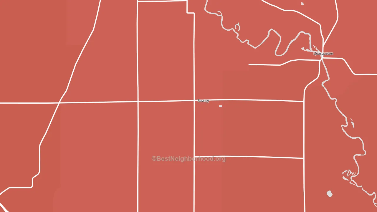 Rowley, IA block-group political-lean map